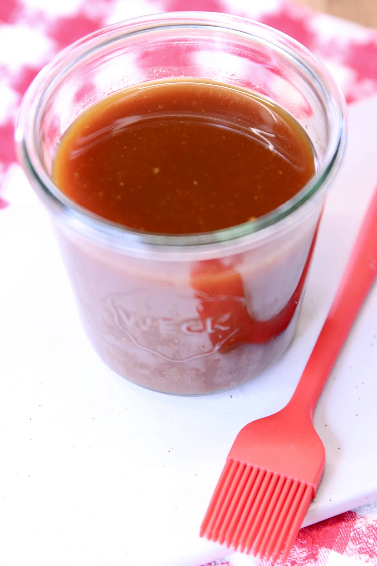 jar of vinegar mop sauce.