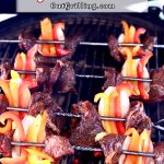 best fajita marinade for steak and peppers on the grill. Text overlay.