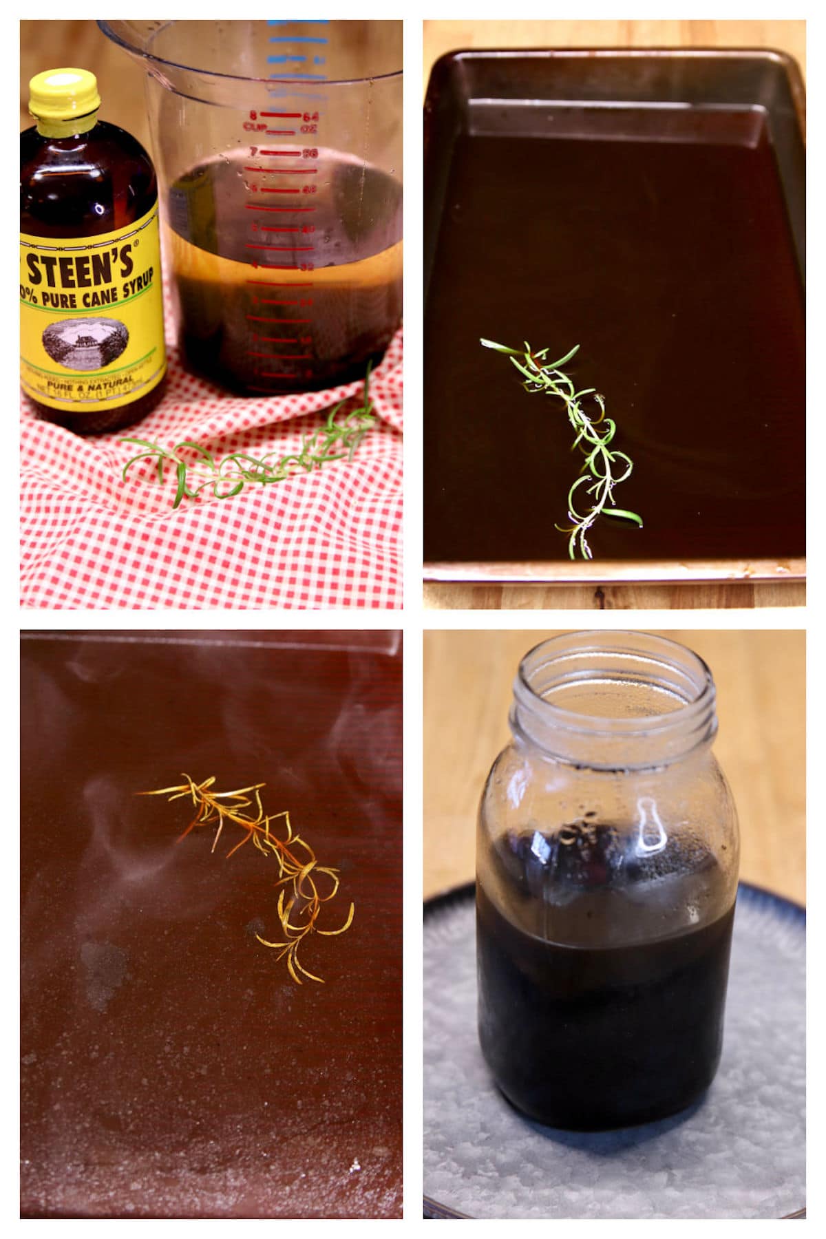 Collage making smoked simple syrup.