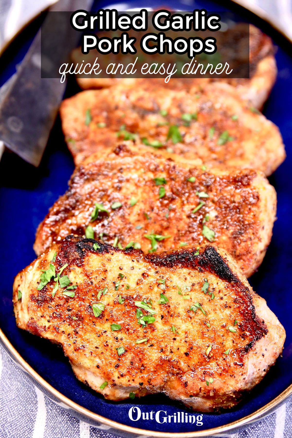 Grilled Garlic Pork Chops - Out Grilling