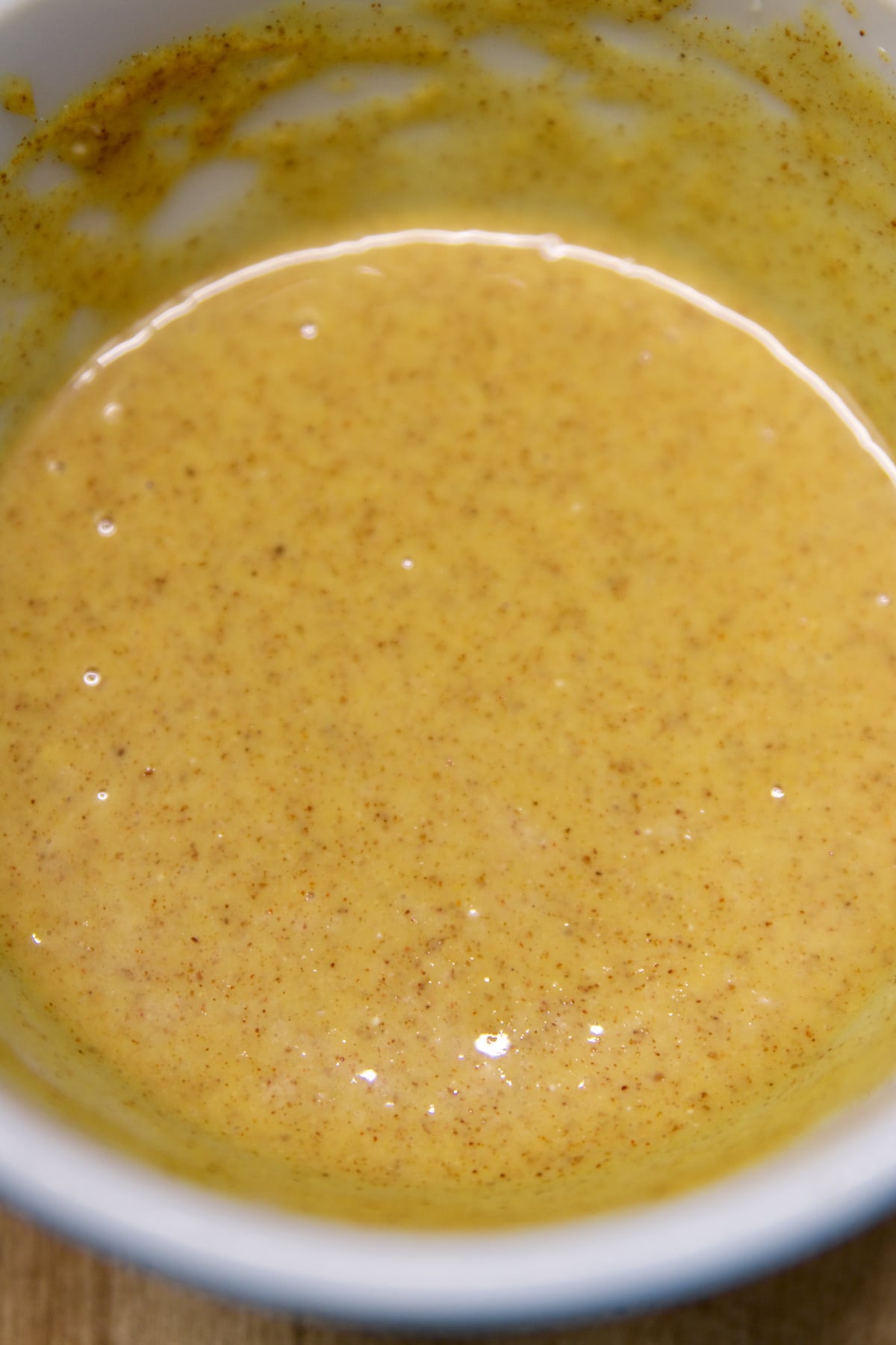 bowl of honey mustard sauce.