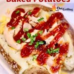 BBQ Chicken Baked Potatoes- text overlay.