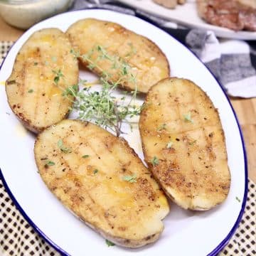 Creole Butter Potatoes on a platter.