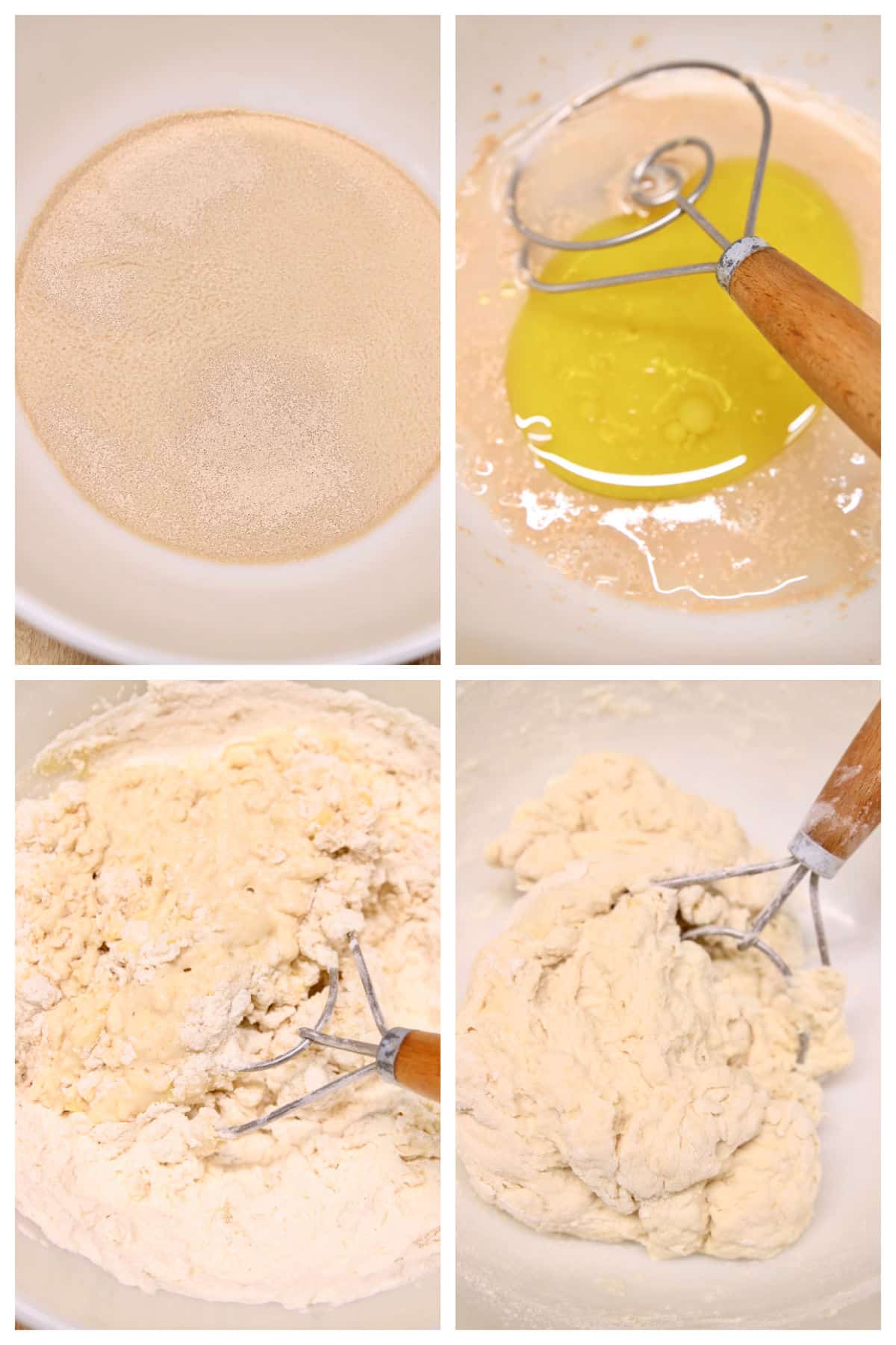 Making yeast dough collage.