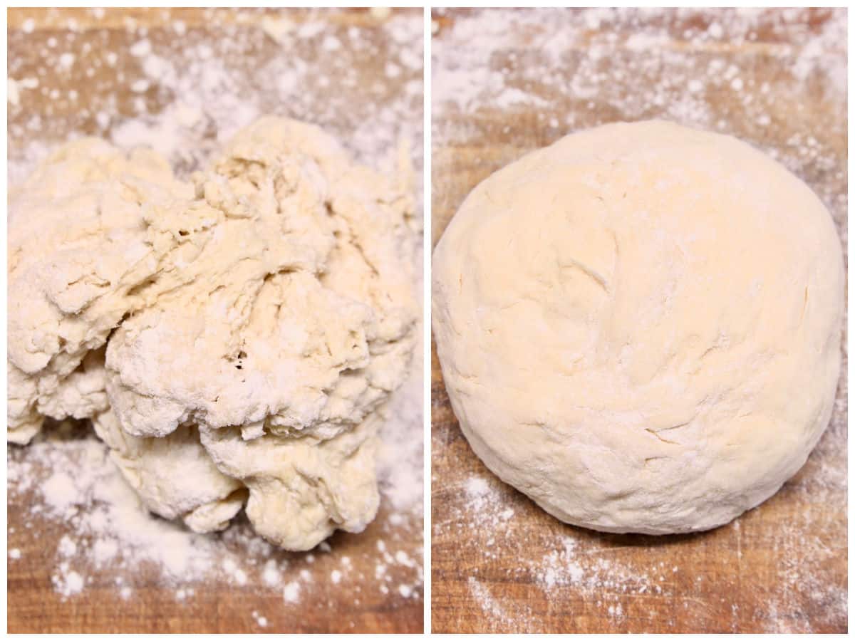 Kneading dough collage.