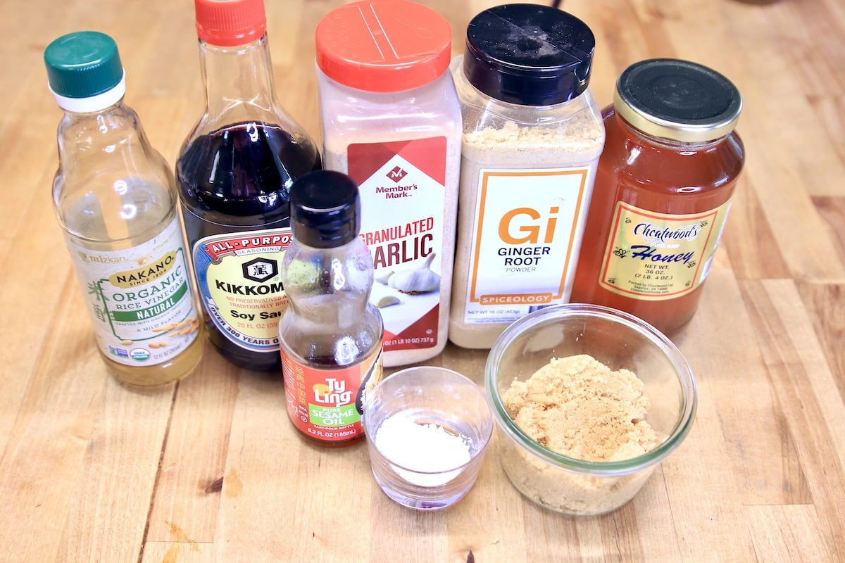 Ingredients for teriyaki sauce.
