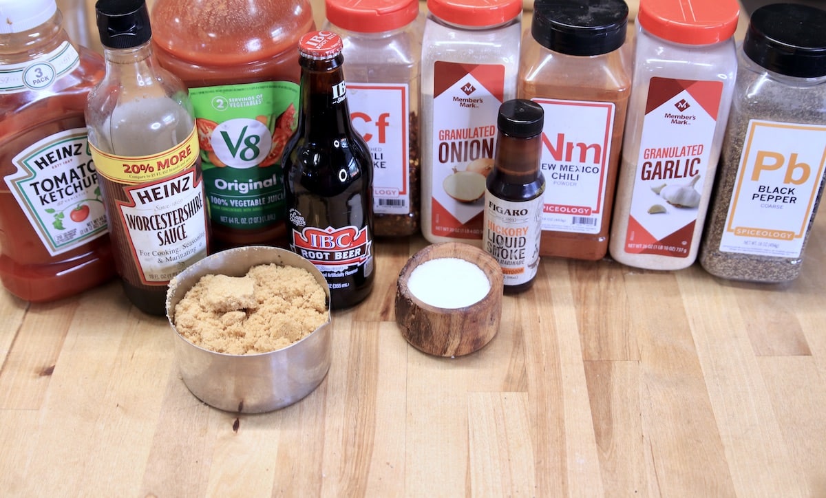 Ingredients for Root Beer BBQ Sauce.