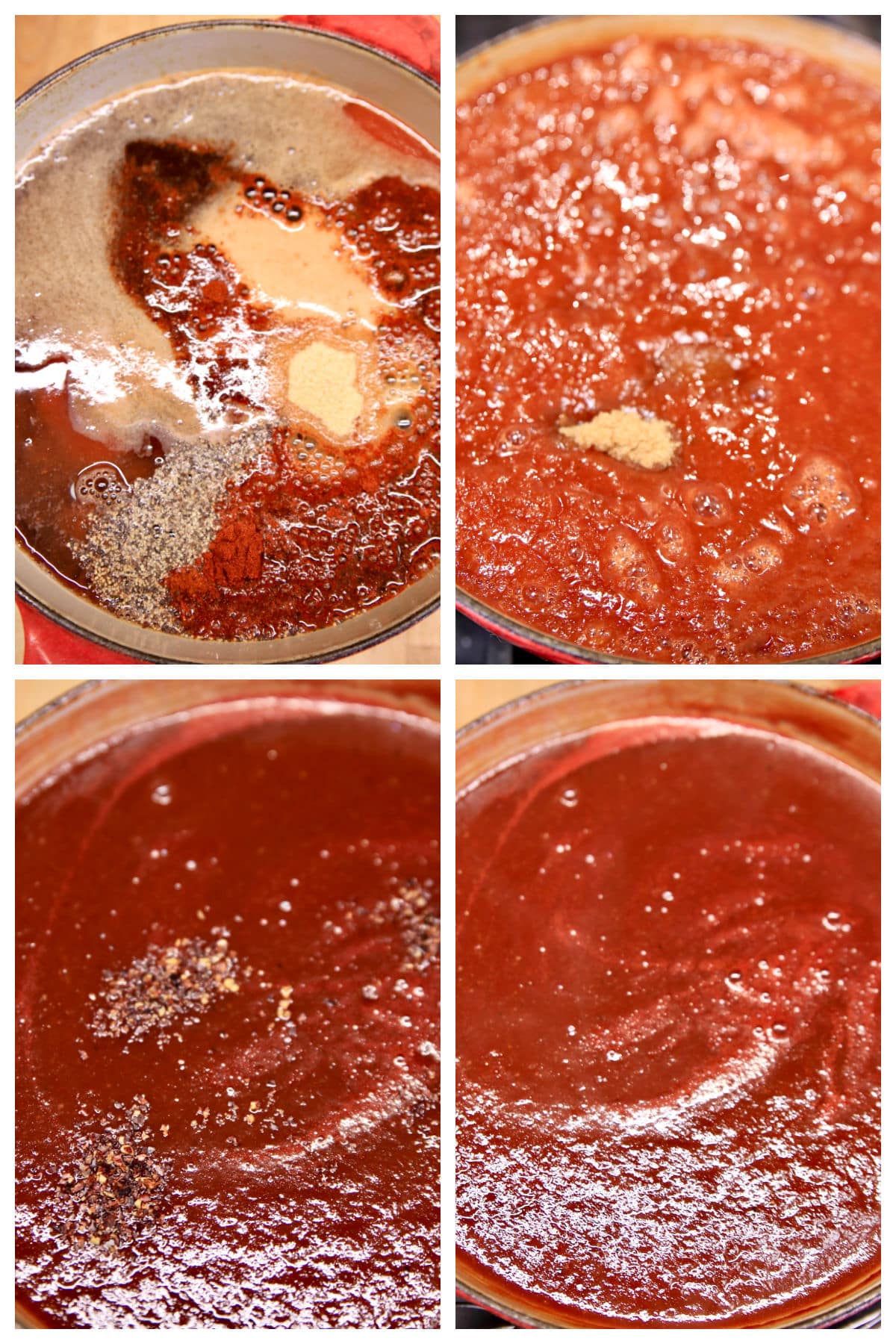 Collage making root beer bbq sauce.