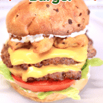 Fried Pickle Burger - text overlay.