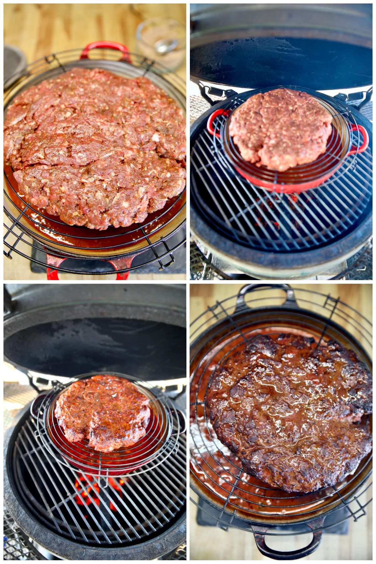 Collage over the top chili on the grill.