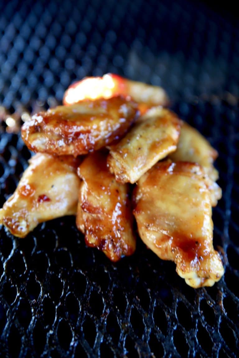 Peach BBQ Chicken Wings - Out Grilling