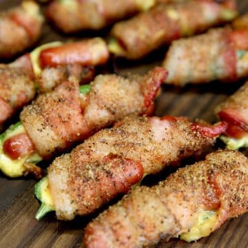 Jalapeno poppers with little smokies and bacon.