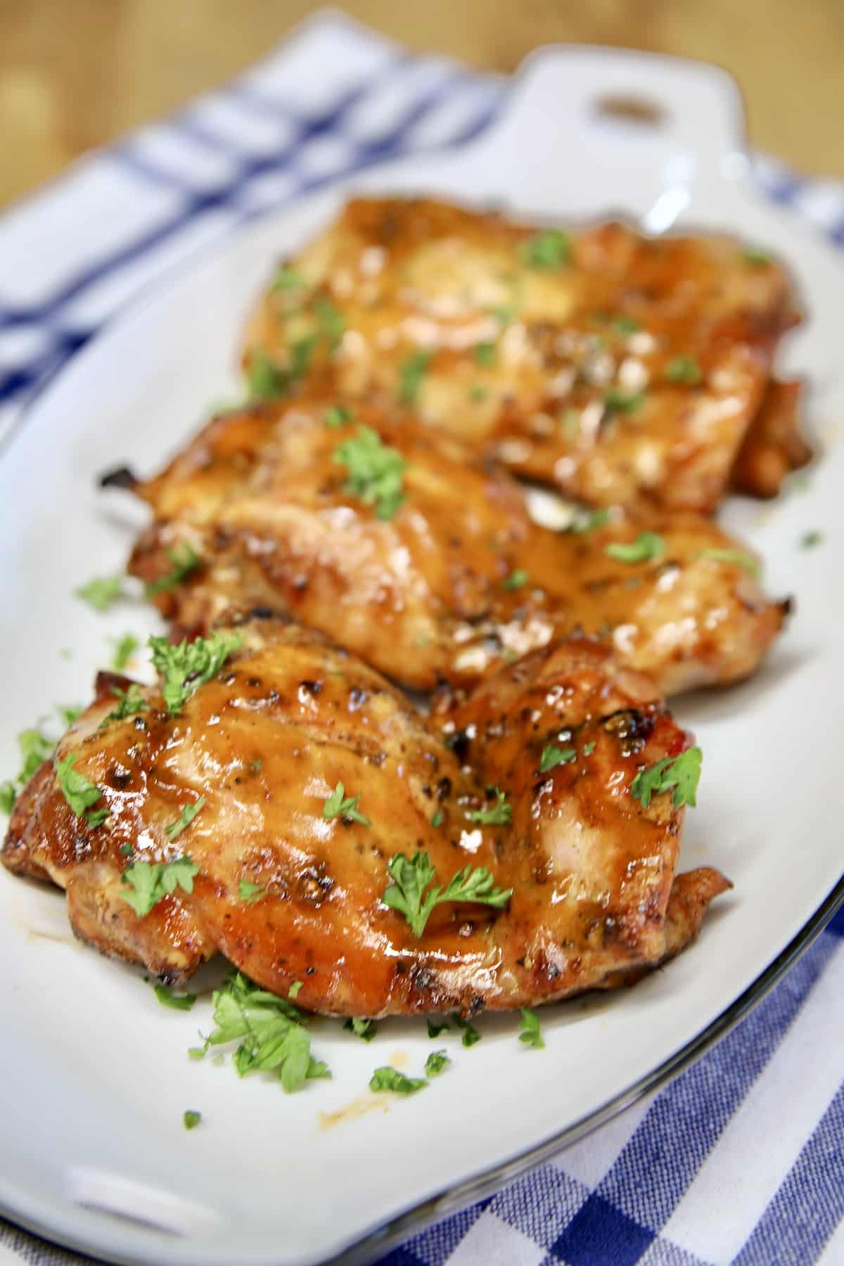 Platter of grilled chicken.