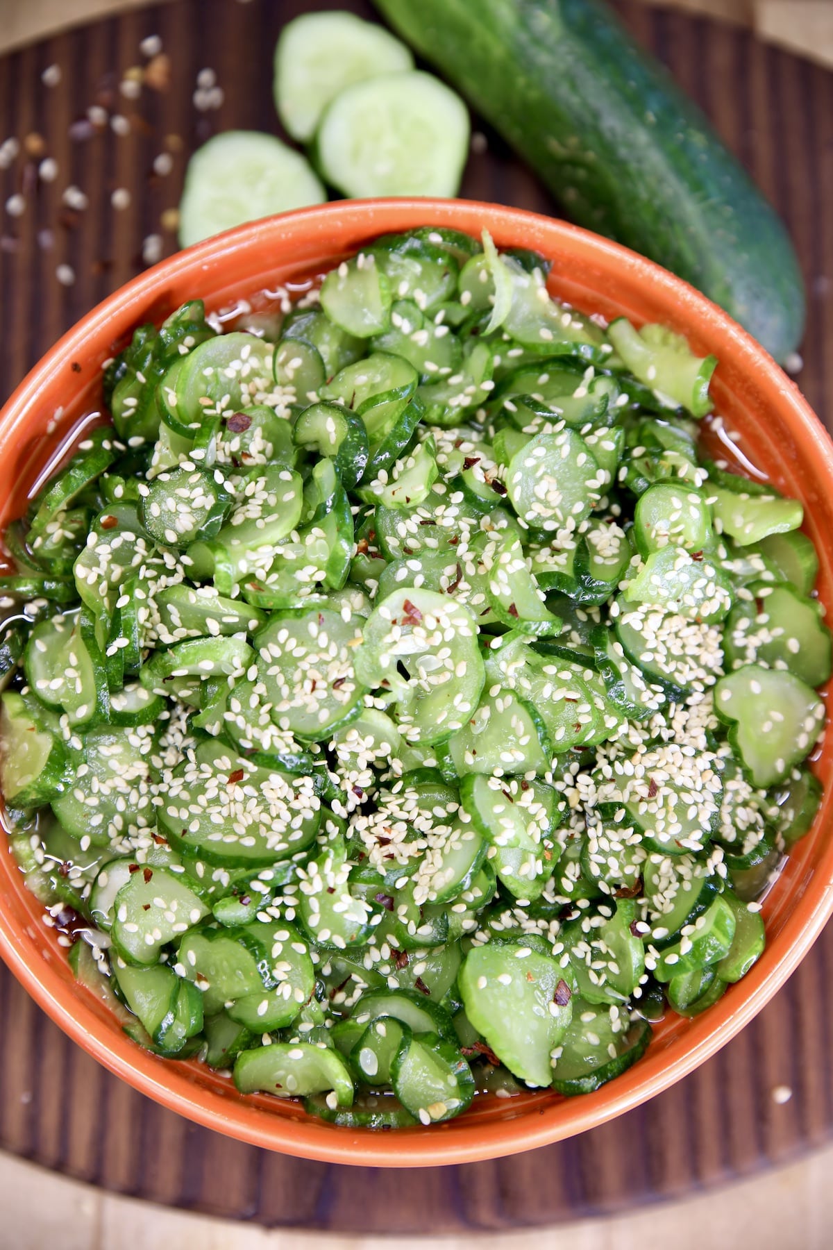 Cucumber Salad with Asian sesame dressing.