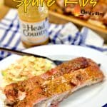 Spare ribs with sweet mustard glaze.