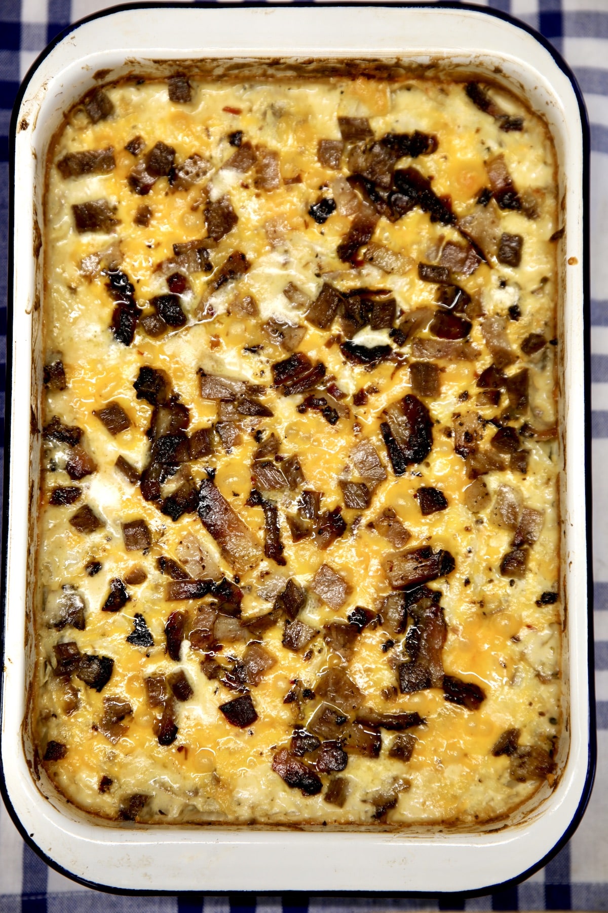 Brisket hashbrown Casserole with cheese.