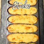 Cornbread Sticks with text overlay.