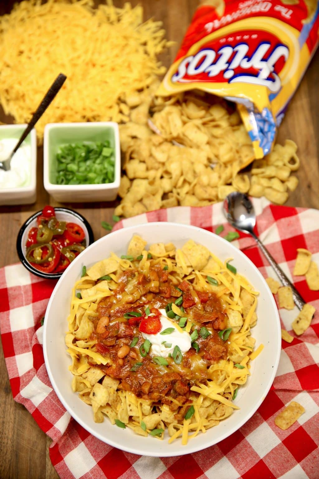 Frito Chili Pie Recipe (with Beef Rib Chili) - Out Grilling