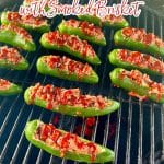 Pimento Cheese Jalapeno Poppers with brisket - text overlay.