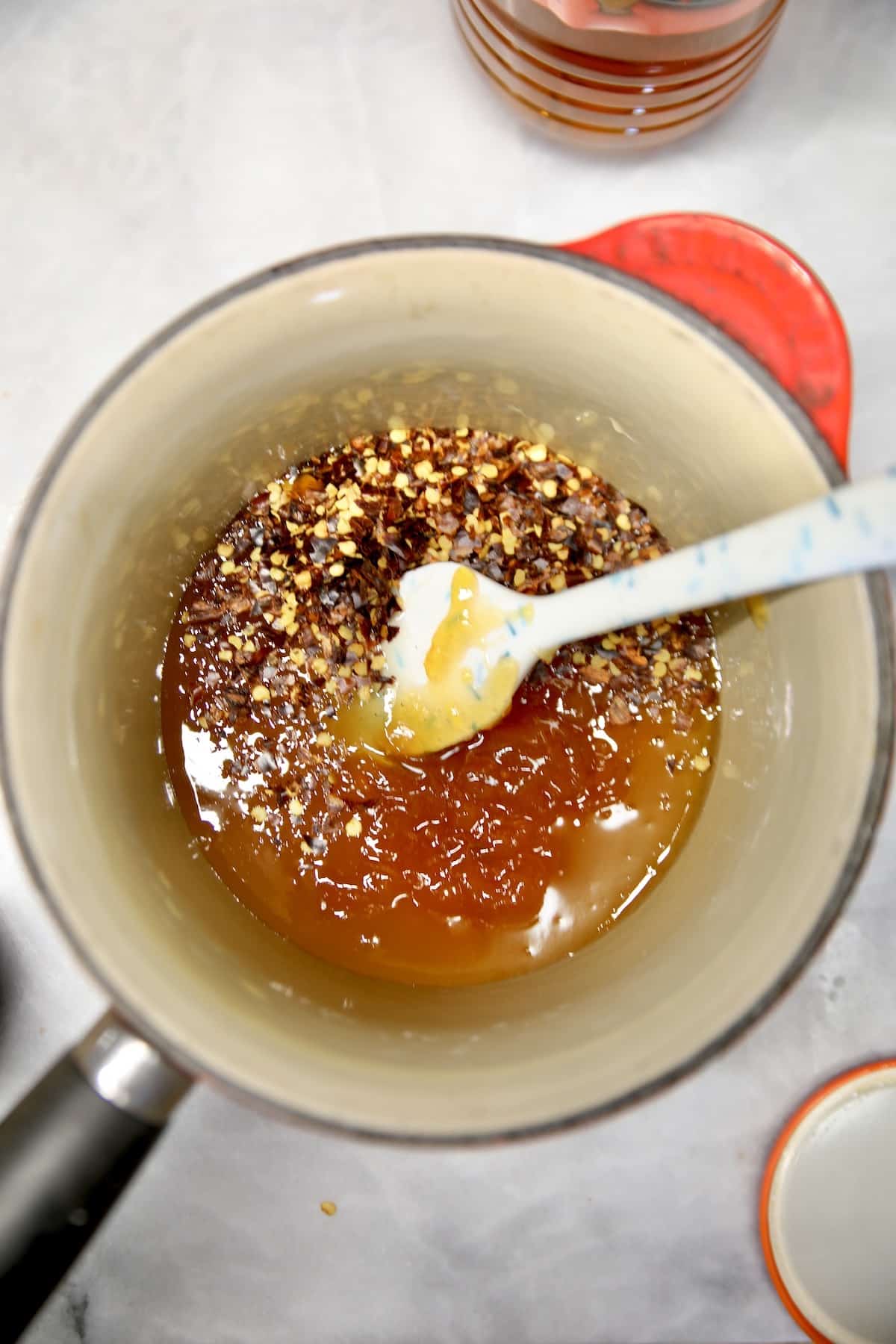 Hot Honey in a pan.