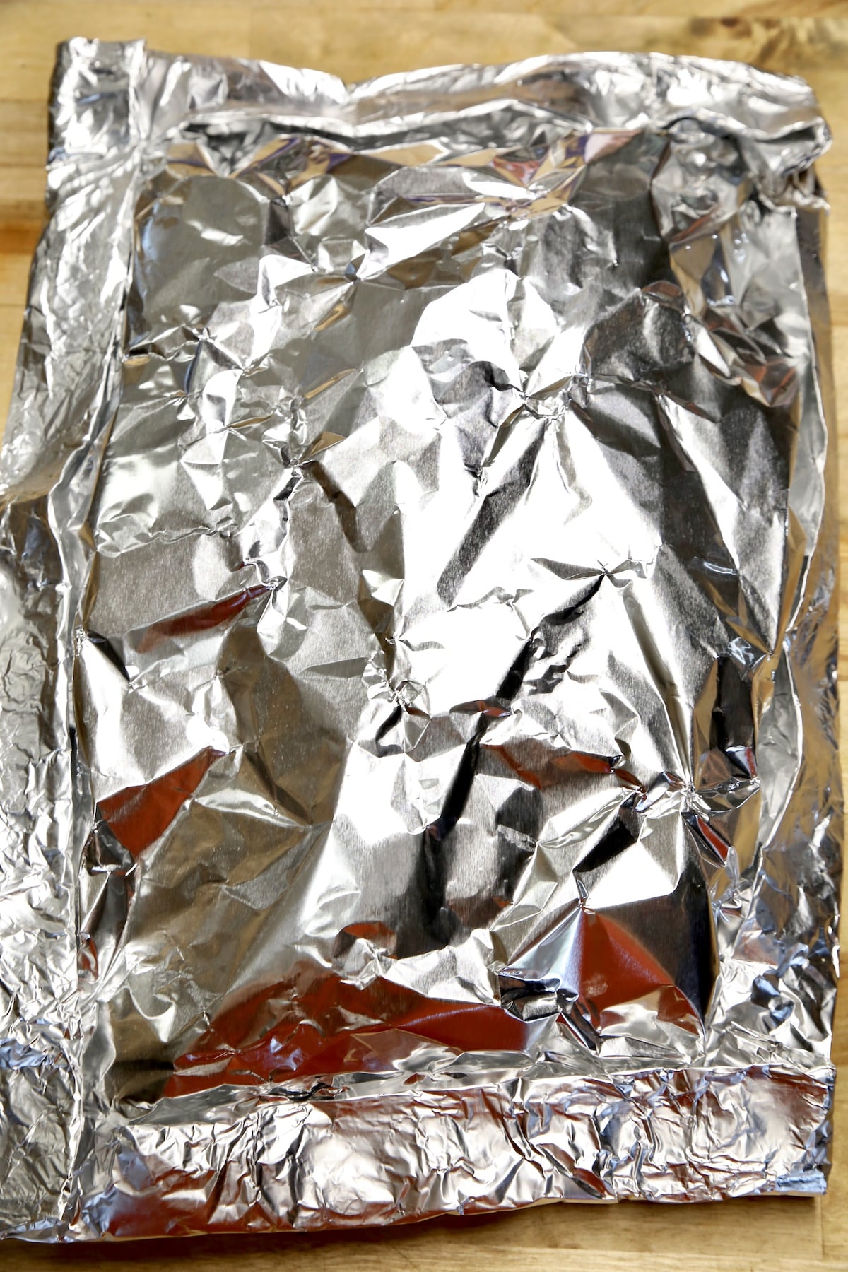 Foil packet of vegetables.