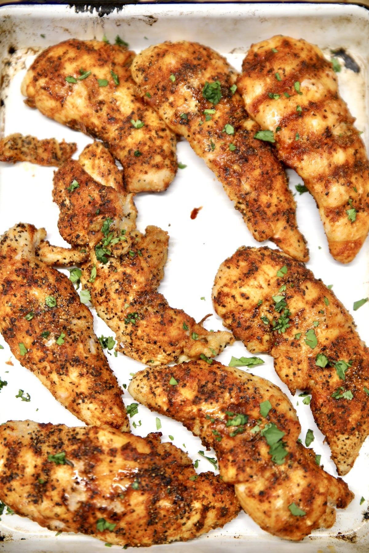 Grilled Chipotle Chicken Tenders on a platter.