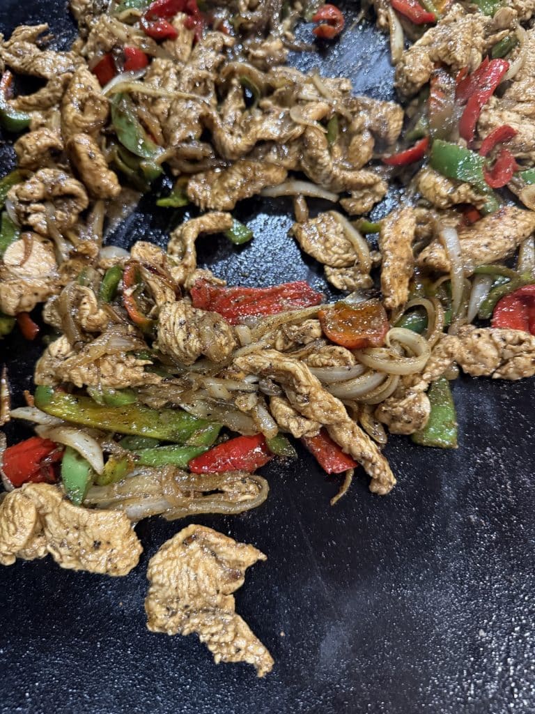 Fajitas on blackstone griddle.