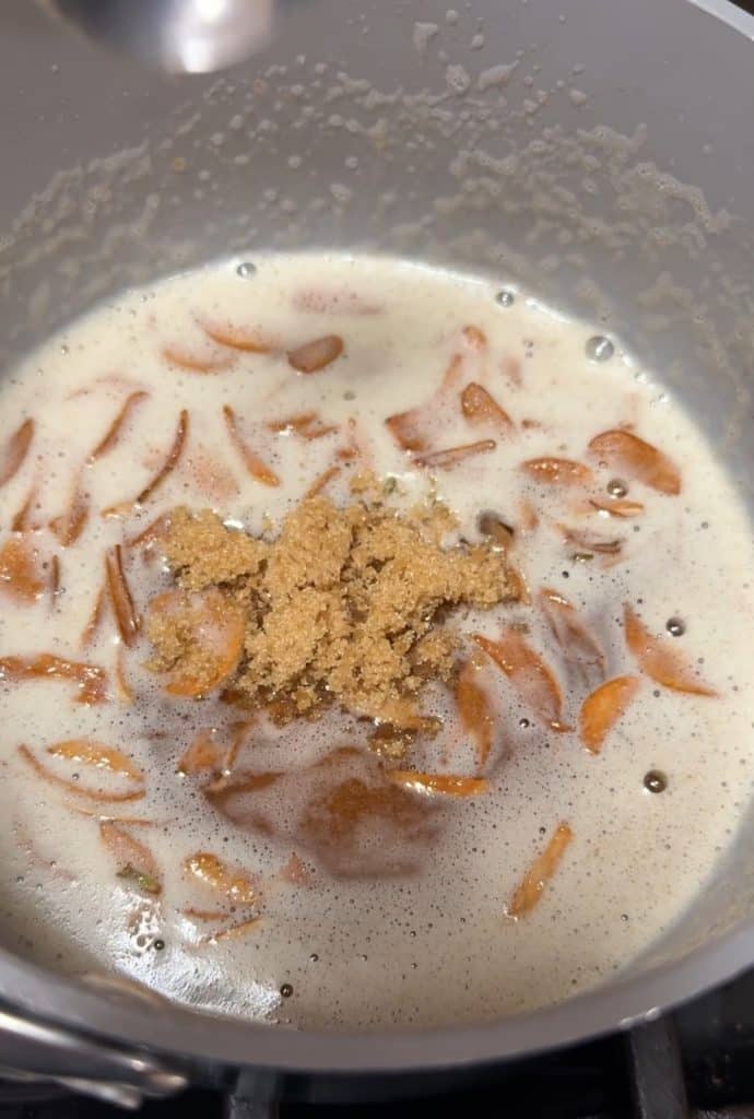 Toasted garlic butter with brown sugar.