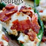 Crab stuffed poblao pepper with crispy bacon.