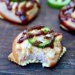 Jalapeno Bologna Crackers with bbq sauce.