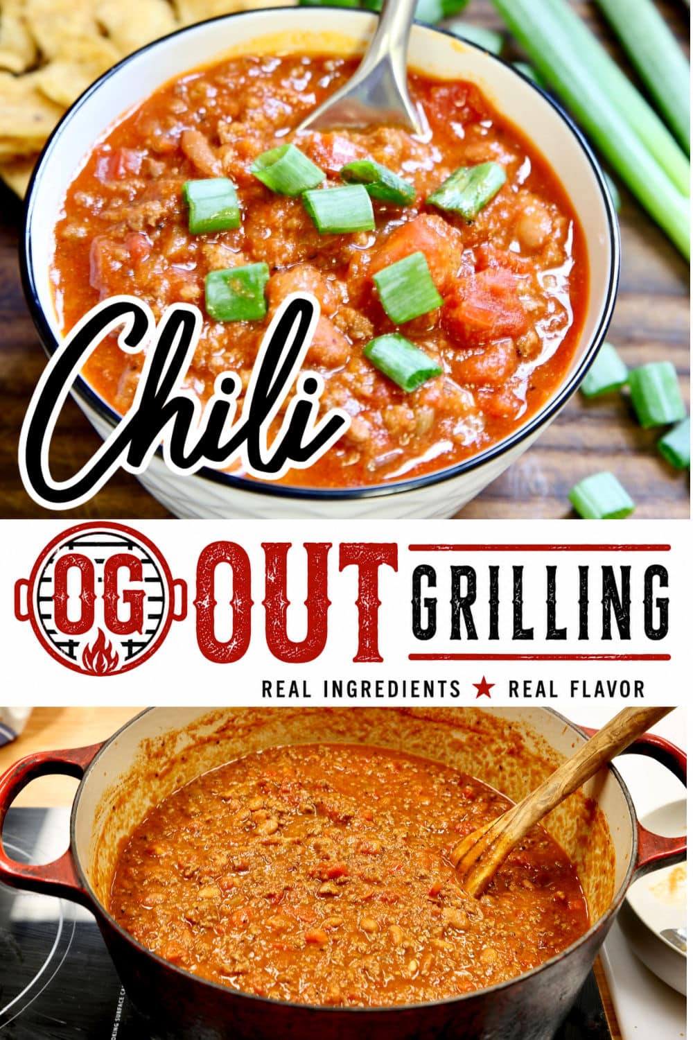 Chili with out grilling logo - bowl/pan.